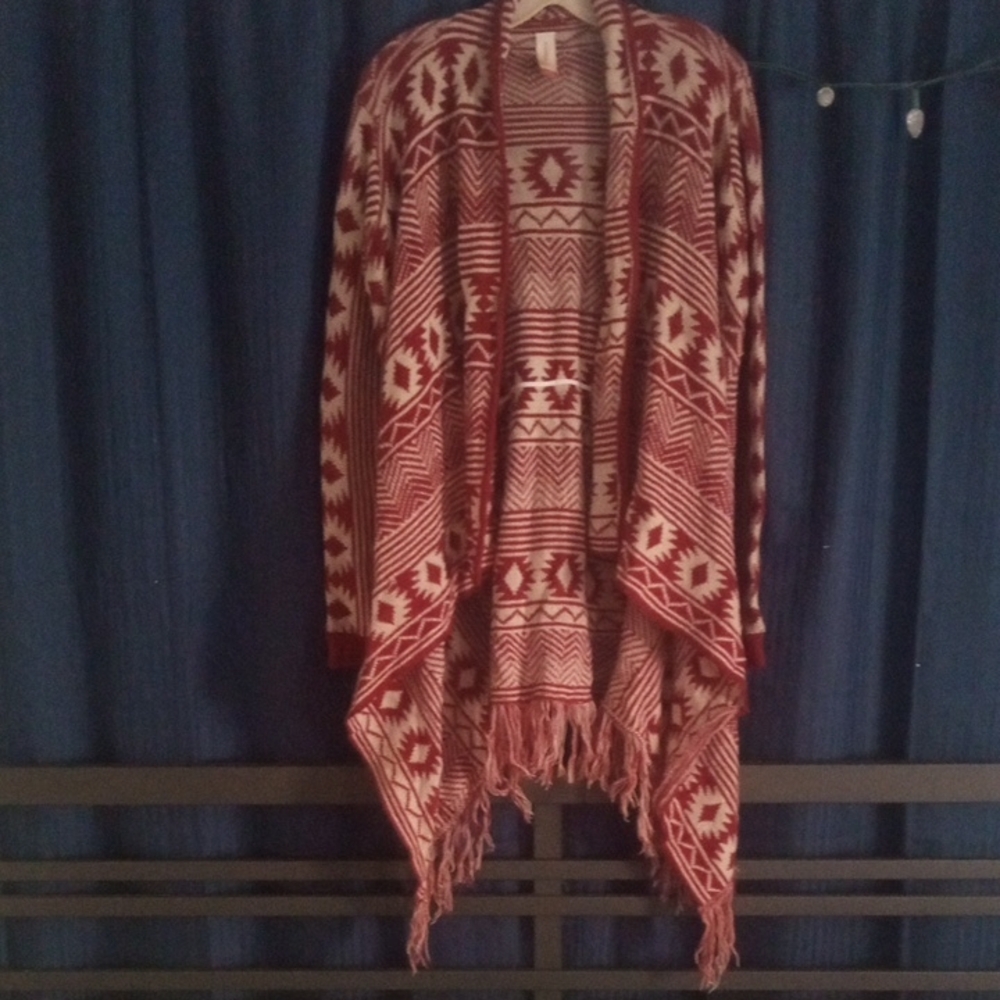 Red Patterned Women's Sweater